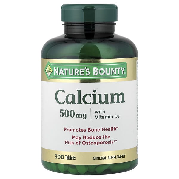 Nature's Bounty, 鈣含維生素D3補充片，500毫克，300片