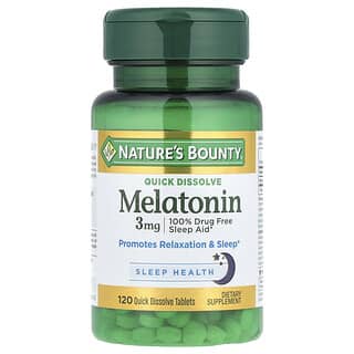 Nature's Bounty, Melatonina, Cereja Natural, 3 mg, 120 Comprimidos de Dissolução Rápida