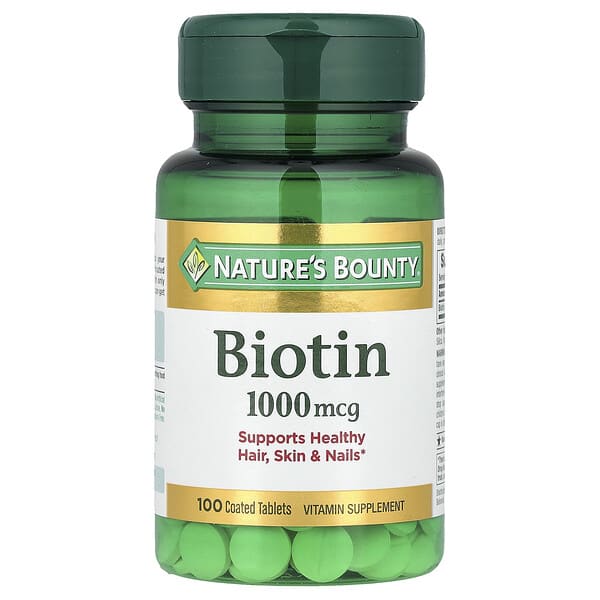 Nature's Bounty, 바이오틴, 1,000 mcg, 코팅된 정제 100 알