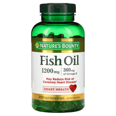 Nature's Bounty, Fish Oil, 1,200 mg, 200 Quick-Release Softgels