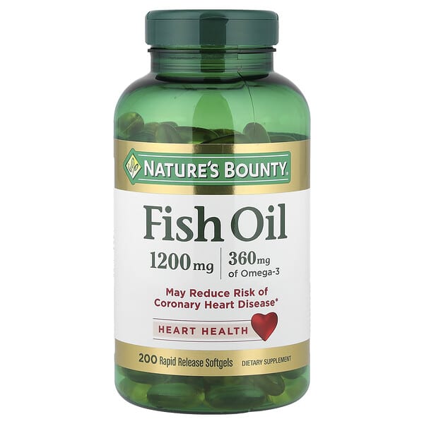 Nature's Bounty, 피시 오일, 1,200 mg, 200 속효성 소프트 젤