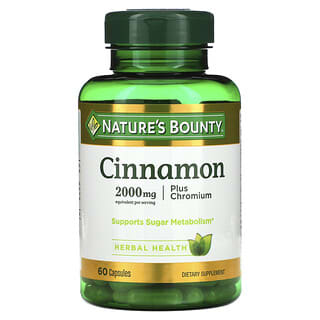 Nature's Bounty, Cannelle et chrome, 1000 mg, 60 capsules