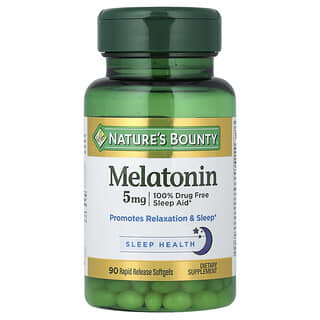 Nature's Bounty, Melatonine, 5 mg, 90 snelwerkende softgels