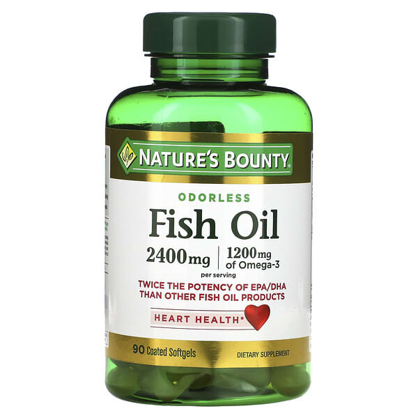 Nature's Bounty, Odorless Fish Oil, 1,200 mg, 90 Coated Softgels