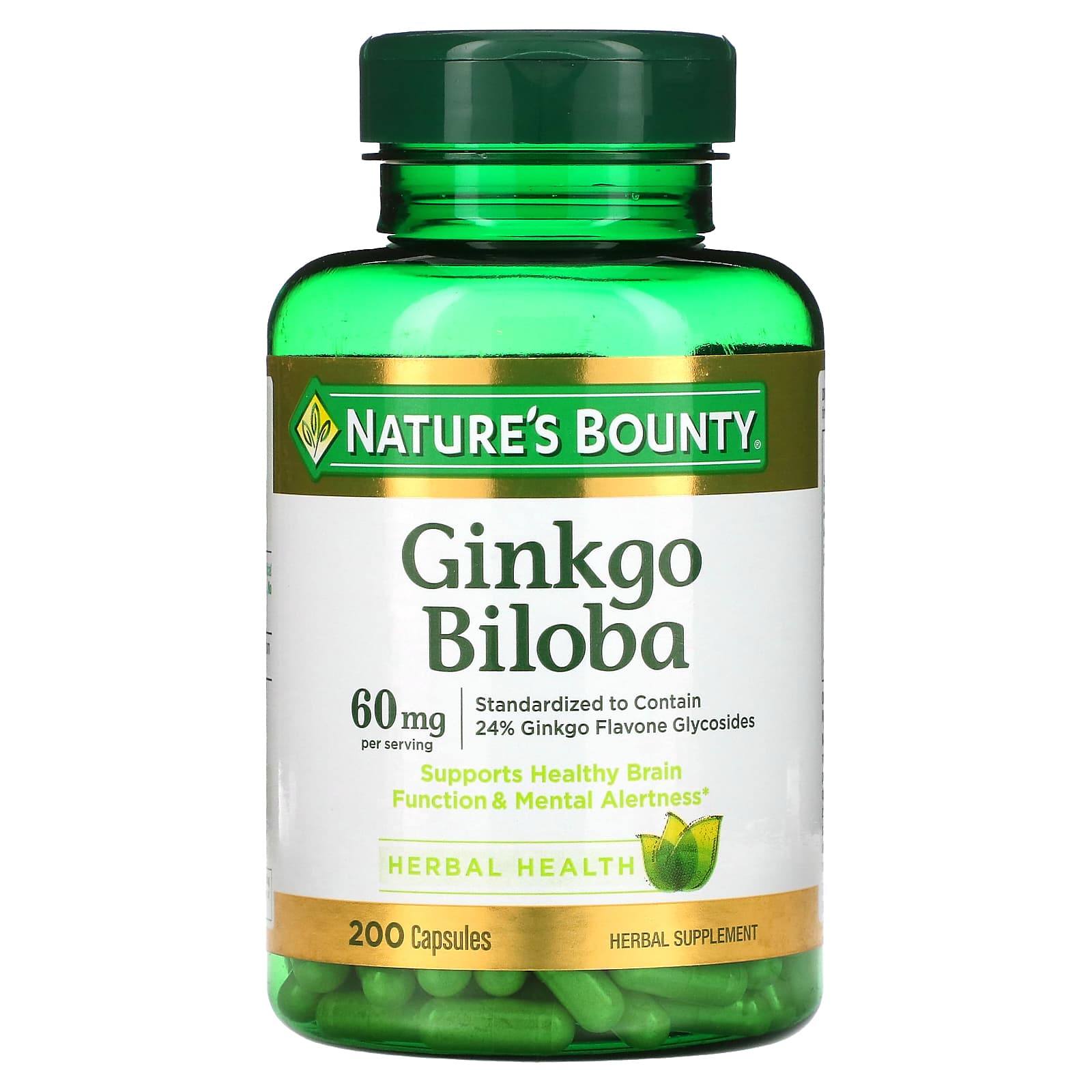 verticaal bar kosten Nature's Bounty, Ginkgo Biloba, 30 mg, 200 Capsules