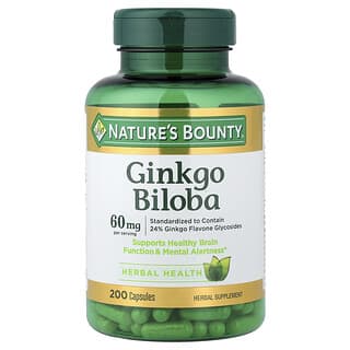 Nature's Bounty, Ginkgo Biloba, 200 Capsules (30 mg per Capsule)