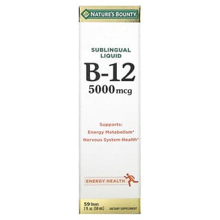 ناتورز باونتي‏, سائل تحت اللسان، 5000 ميكروغرام، فيتامين B12، مقدار 2 أوقية سائلة (59 مل)