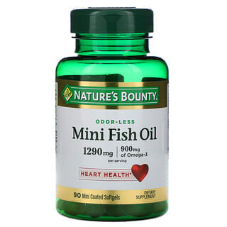 Nature's Bounty, Mini aceite de pescado, 645 mg, 90 cápsulas blandas pequeñas recubiertas