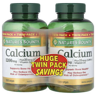 Nature's Bounty, Calcium Plus Vitamin D3, 2 Bottles, 120 Softgels Each