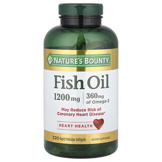 Nature's Bounty, Aceite de pescado, 1200 mg, 320 cápsulas blandas de liberación rápida