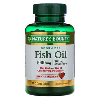 Nature's Bounty, Рыбий жир без запаха, 1000 мг, 120 мягких таблеток