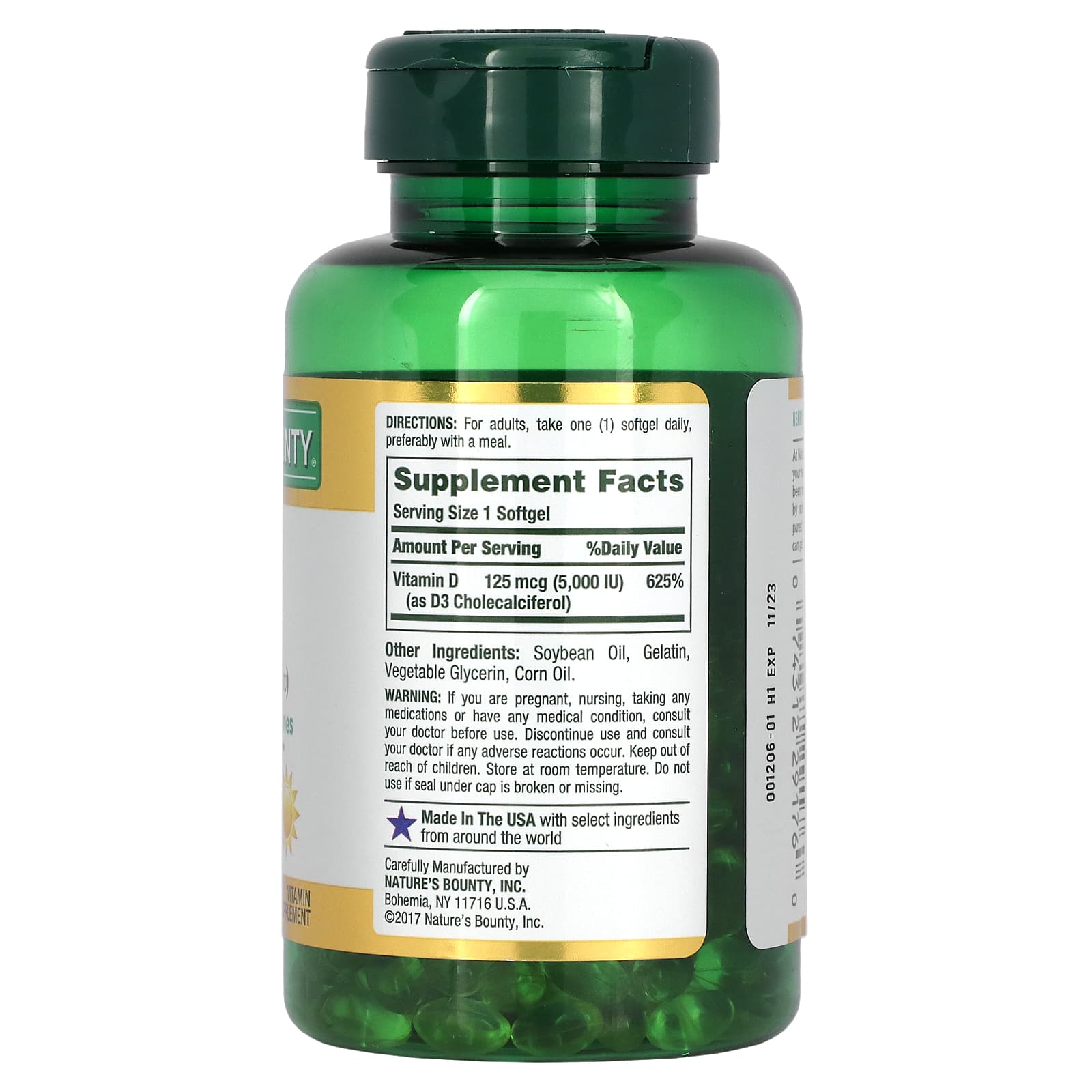 Natures Bounty D3 125 Mcg 5000 Iu 240 Rapid Release Softgels 2002