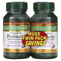 Nature's Bounty, Acidophilus Probiotic, Twin Pack, 100 Tablets Each