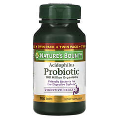 Nature's Bounty, Acidophilus Probiotic, Twin Pack, 100 Tablets Each