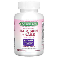 Nature's Bounty, Optimal Solutions, Concentración extra para el cabello, la piel y las uñas, 150 cápsulas blandas de liberación rápida con contenido líquido