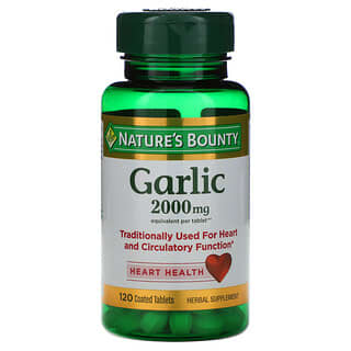 Nature's Bounty, Garlic, 2.000 mg, 120 Comprimidos Revestidos