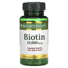 Nature's Bounty, Biotina, 10.000 mcg, 120 cápsulas de liberación rápida