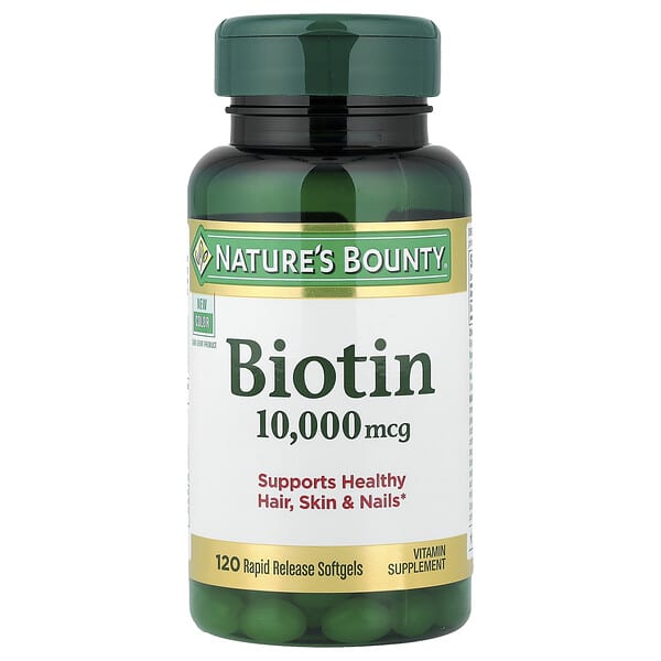Nature's Bounty, 비오틴, 10,000 mcg, 빠르게 방출되는 소프트젤 120정
