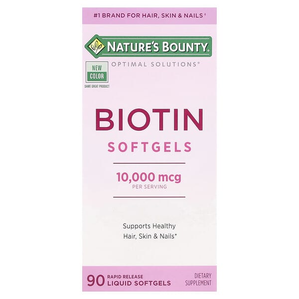 Optimal Solutions®, Biotin Softgels, 10,000 mcg, 90 Rapid Release Liquid Softgels