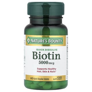 Nature's Bounty, Biotine, 5000 µg, 60 comprimés à dissolution rapide