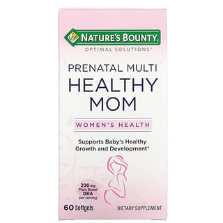 Nature's Bounty, オプティマルソリューション、ヘルシーマム・出産前のマルチ栄養サプリ、60ソフトジェル
