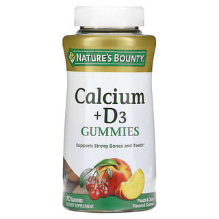 Nature's Bounty, Calcium + D3 Gummies, Peach & Cherry, 70 Gummies