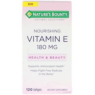Nature's Bounty, Optimal Solutions, Nourishing Vitamin E, 120 Softgels