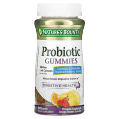 Nature's Bounty, Probiotic Gummies, Pineapple, Raspberry & Orange, 4 Billion, 60 Gummies