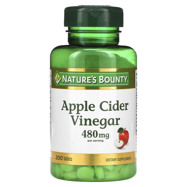 Nature's Bounty, アップルサイダービネガー、480mg、タブレット200粒