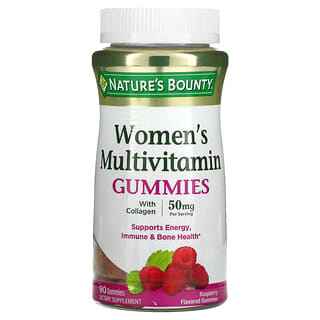 Nature's Bounty, Women's Multivitamin Gummies, Multivitamin-Fruchtgummis für Frauen, Himbeere, 50 mg, 90 Fruchtgummis (25 mg pro Fruchtgummi)