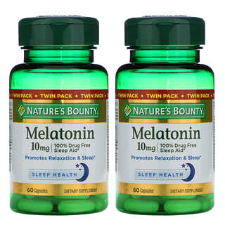 Nature's Bounty, Melatonin, Twin Pack, 10 mg, 60 Capsules Each