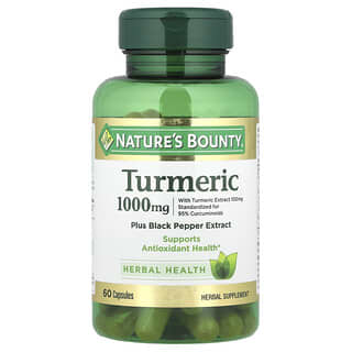 Nature's Bounty, Extracto de cúrcuma y pimienta negra, 1000 mg, 60 cápsulas