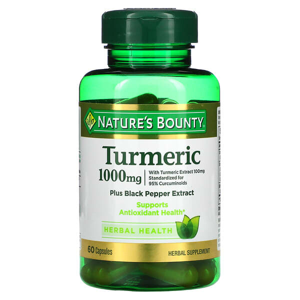 Nature's Bounty, Turmeric Plus Black Pepper Extract, 1,000 mg, 60 Capsules