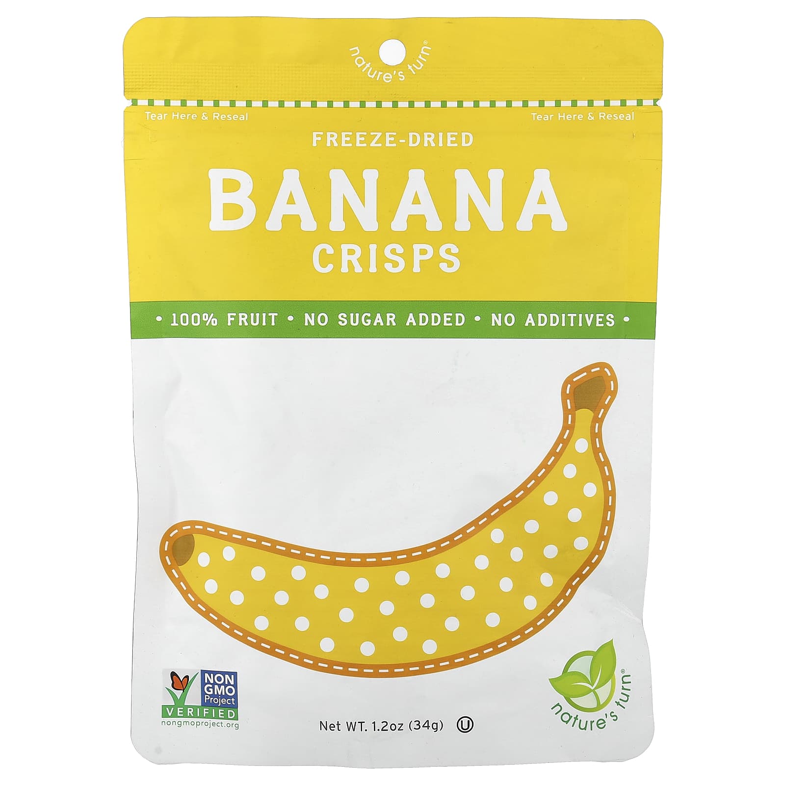 Nature's Turn, сублимированные банановые хлопья, 34 г (1,2 унции)