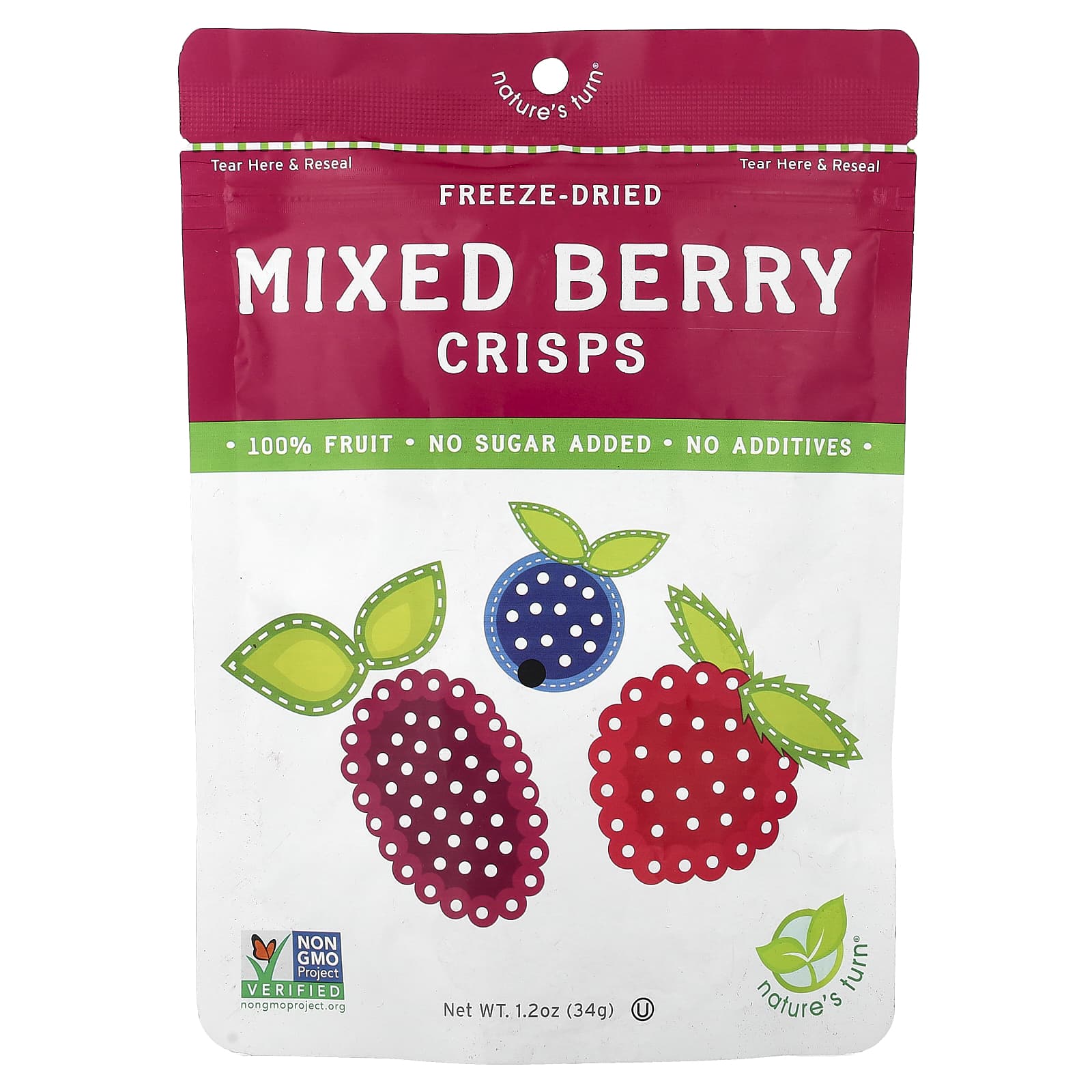 Nature's Turn, чипсы из сублимированных ягод, 34 г (1,2 унции)