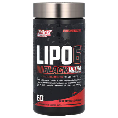 Nutrex Research, LIPO-6 Black, Ultra Concentrate, 60 Black Capsules