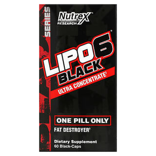 Nutrex Research, LIPO-6 Black（リポ-6ブラック）、高濃縮、黒色カプセル60粒