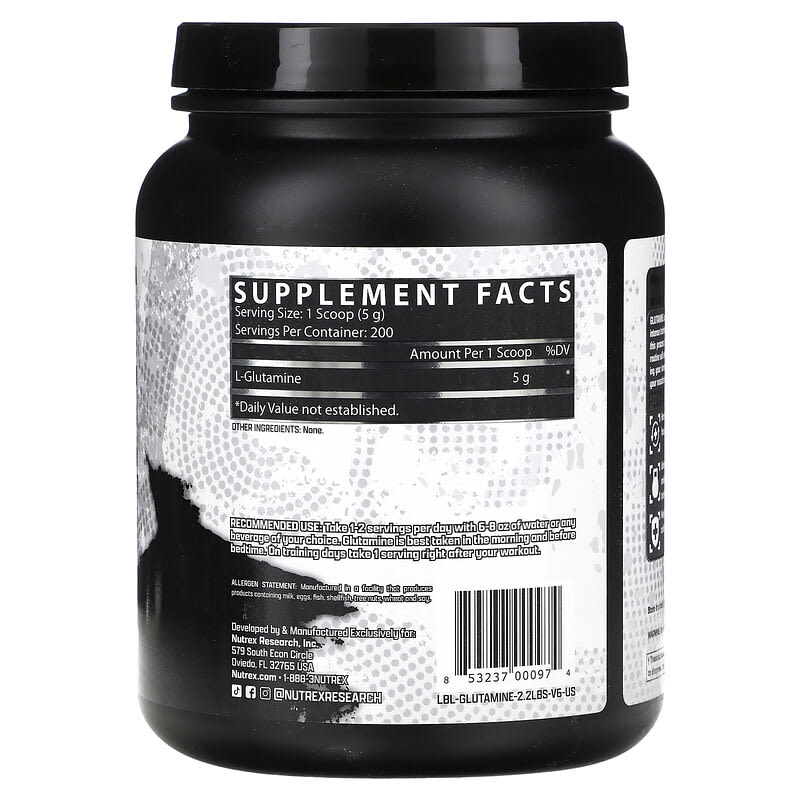L-Glutamine Nutripure - 650mg Par Gélule - Lot De 2 Flacons De 180 Gélules (4 Mois) - DLUO 03/2027