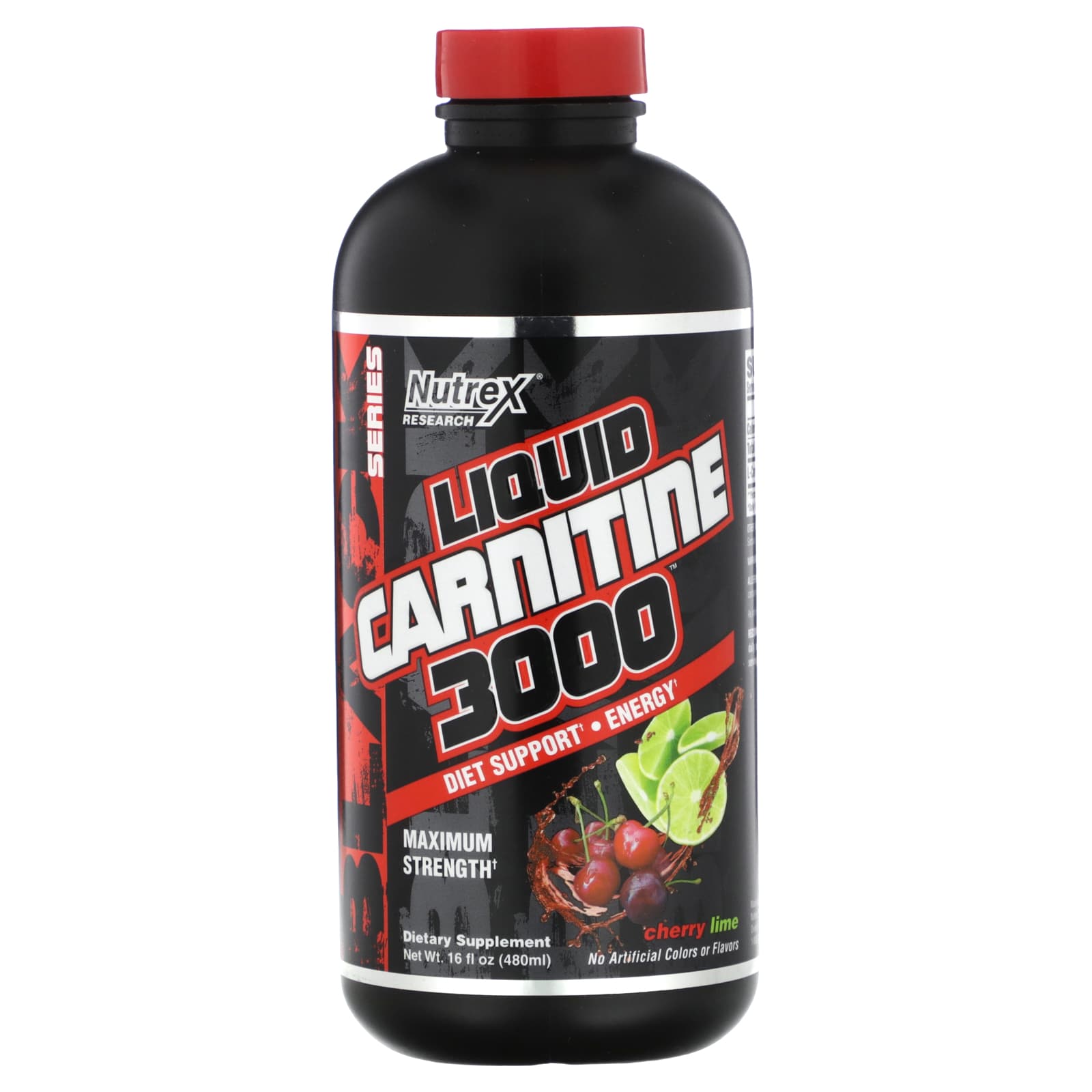 Nutrex Research, Black Series, Liquid Carnitine 3000, Cherry Lime, 16 ...