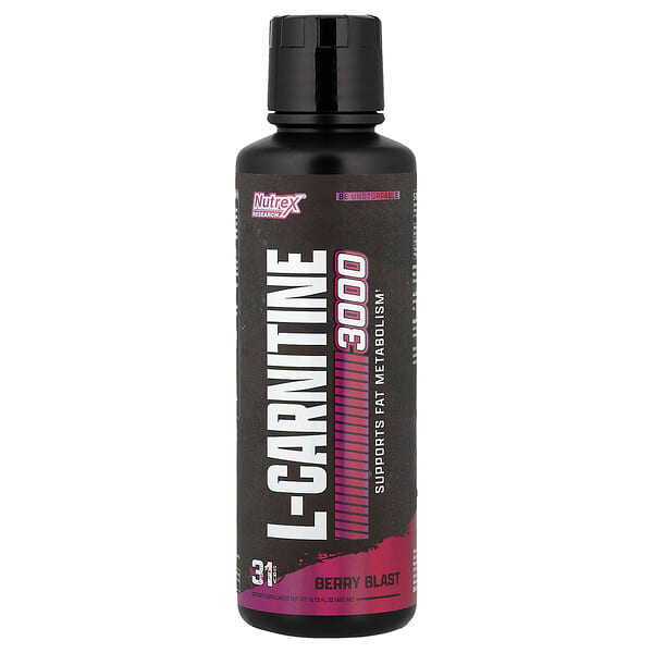 Nutrex Research, L-Carnitine 3000, Berry Blast, 15.72 fl oz (465 ml) — product photo 1