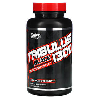 Nutrex Research, Tribulus Black 1300, поддержка уровня тестостерона, 120 капсул
