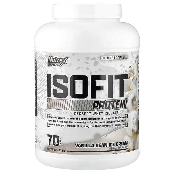 Nutrex Research, IsoFit Protein, Vanilla Bean Ice Cream, 5 lb (2,261 g) — product photo 1