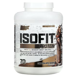 Nutrex Research, IsoFit, Postre de aislado de proteína de suero de leche, Batido de chocolate, 2317 g (5,1 lb)