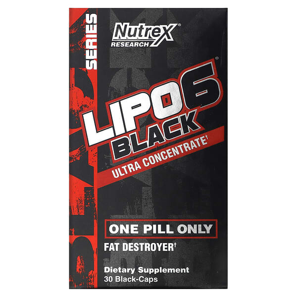 Nutrex Research‏, Lipo-6 الأسود، فائق التركيز، 30 كبسولة سوداء