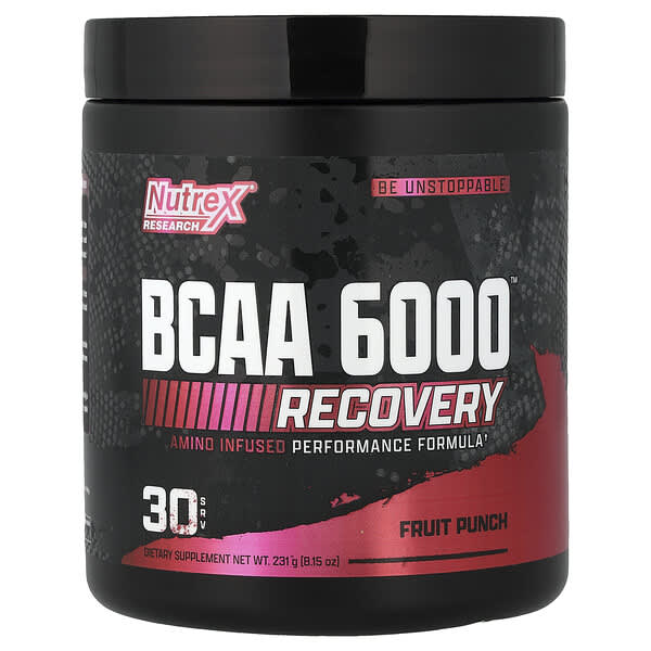 Nutrex Research, BCAA 6000, Recovery, Fruit Punch, 8.15 oz (231 g) — product photo 1