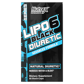 Nutrex Research, LIPO-6 Diurético negro, 80 cápsulas negras