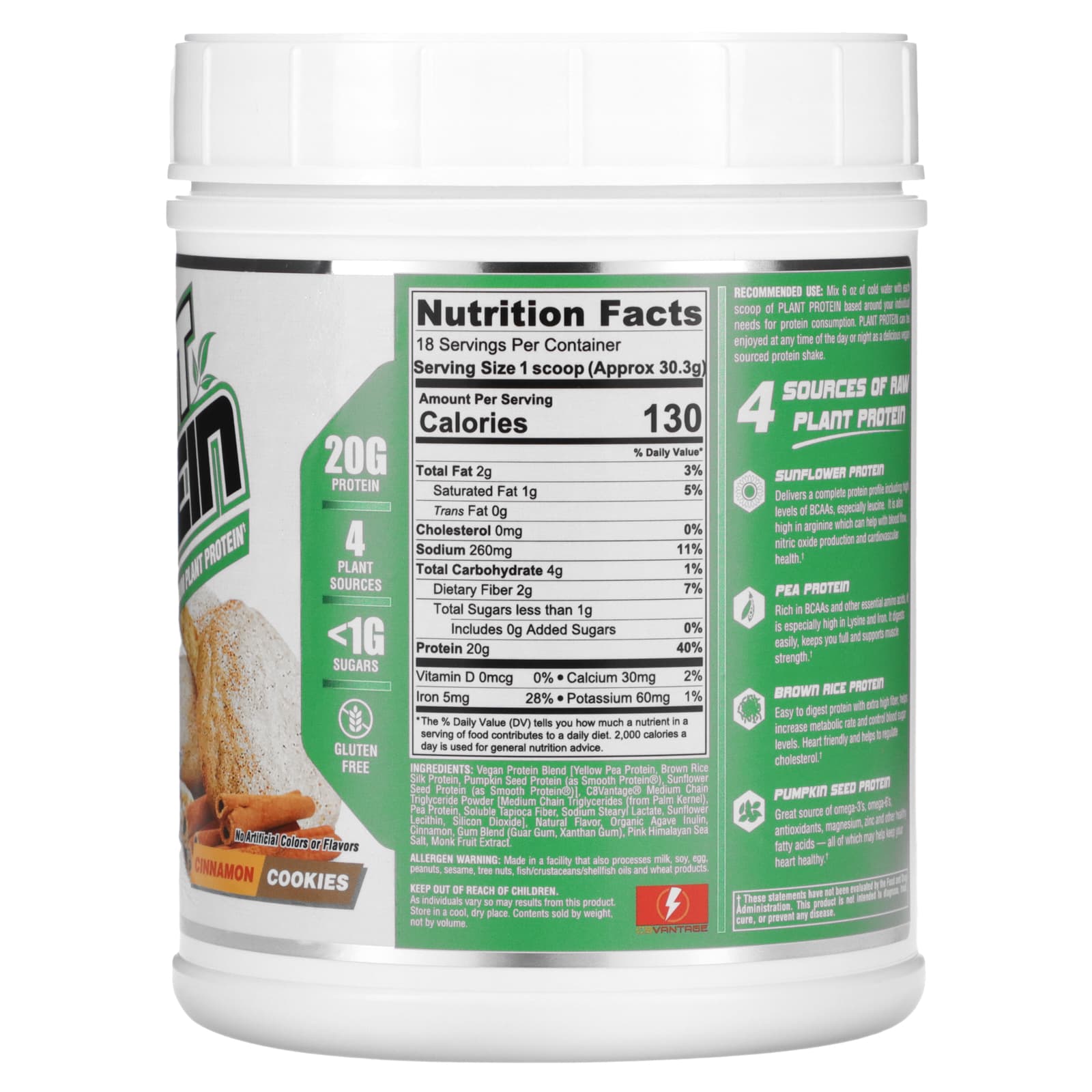 Nutrex Research, Natural Series, Plant Protein, Cinnamon Cookies, 1.2
