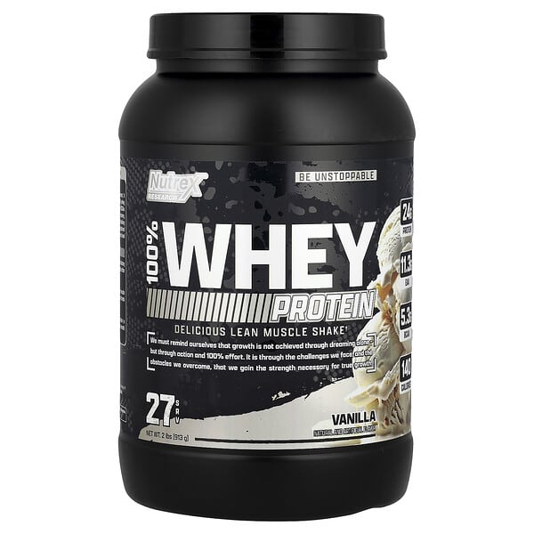 Nutrex Research, 100% 유청 단백질, 바닐라, 913g(2lbs)