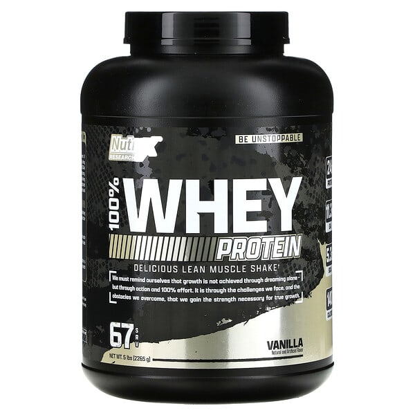 Nutrex Research, 100% Whey Protein, Vanilla, 5 lb (2,265 g )