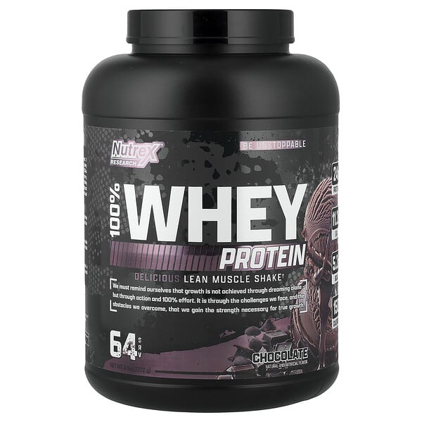 Nutrex Research, 100% Whey Protein, Chocolate, 5 lbs (2,272 g) — product photo 1